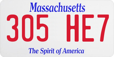 MA license plate 305HE7
