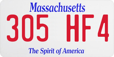 MA license plate 305HF4