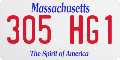MA license plate 305HG1
