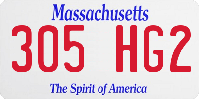 MA license plate 305HG2