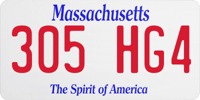 MA license plate 305HG4