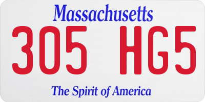 MA license plate 305HG5