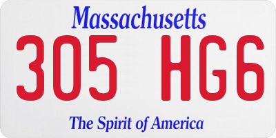 MA license plate 305HG6