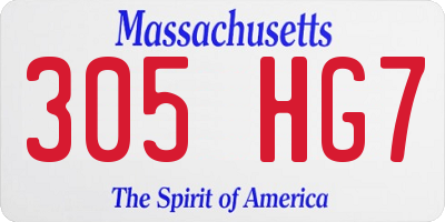 MA license plate 305HG7