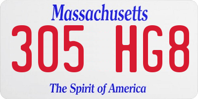 MA license plate 305HG8