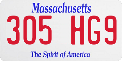 MA license plate 305HG9