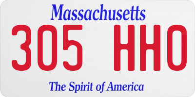 MA license plate 305HH0