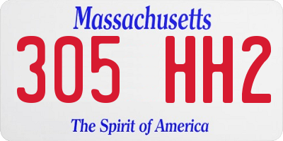 MA license plate 305HH2