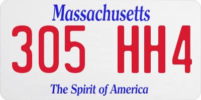 MA license plate 305HH4