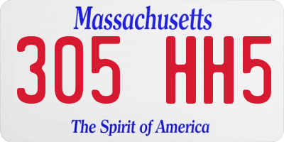 MA license plate 305HH5