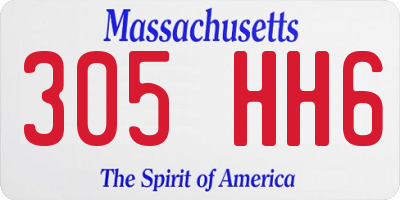 MA license plate 305HH6