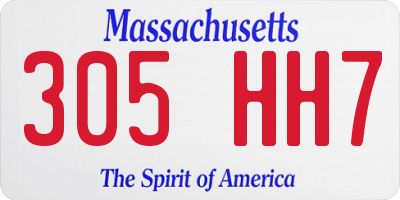 MA license plate 305HH7
