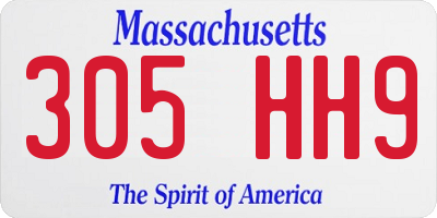 MA license plate 305HH9