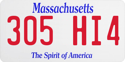 MA license plate 305HI4