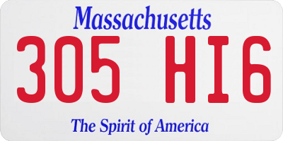 MA license plate 305HI6