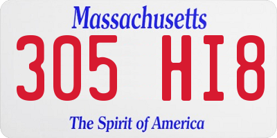 MA license plate 305HI8