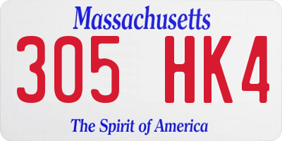 MA license plate 305HK4