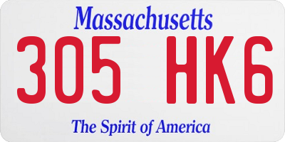 MA license plate 305HK6