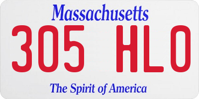 MA license plate 305HL0