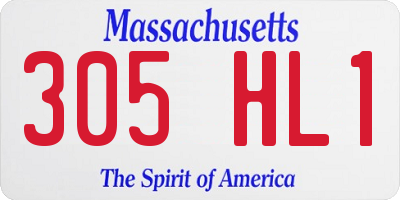 MA license plate 305HL1
