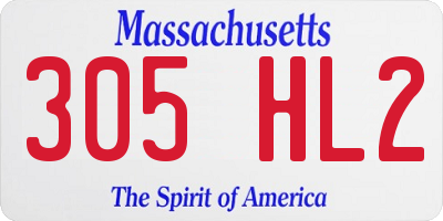 MA license plate 305HL2