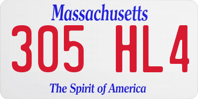 MA license plate 305HL4