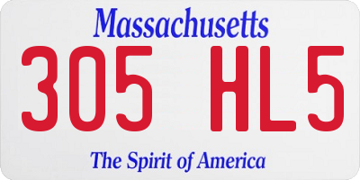 MA license plate 305HL5