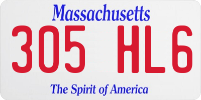 MA license plate 305HL6