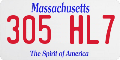 MA license plate 305HL7