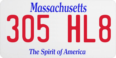 MA license plate 305HL8