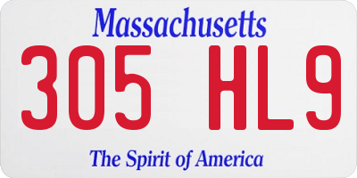 MA license plate 305HL9
