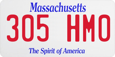 MA license plate 305HM0