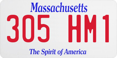 MA license plate 305HM1