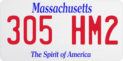 MA license plate 305HM2