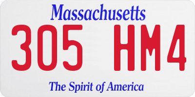 MA license plate 305HM4