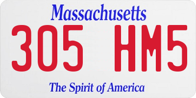 MA license plate 305HM5