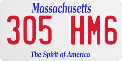 MA license plate 305HM6