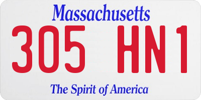 MA license plate 305HN1