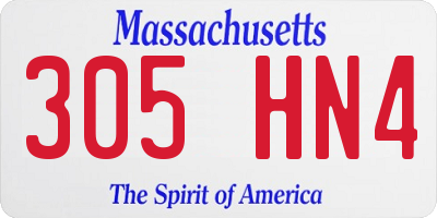 MA license plate 305HN4
