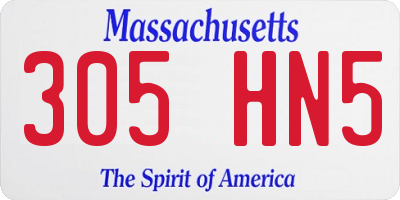 MA license plate 305HN5