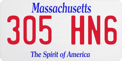 MA license plate 305HN6