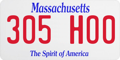 MA license plate 305HO0