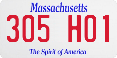 MA license plate 305HO1