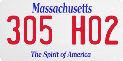 MA license plate 305HO2