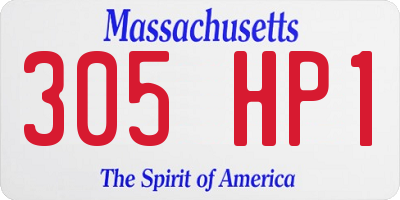 MA license plate 305HP1