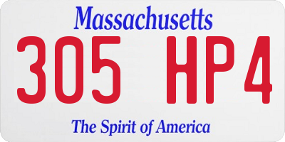 MA license plate 305HP4