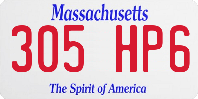 MA license plate 305HP6