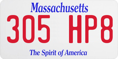 MA license plate 305HP8