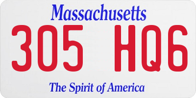 MA license plate 305HQ6