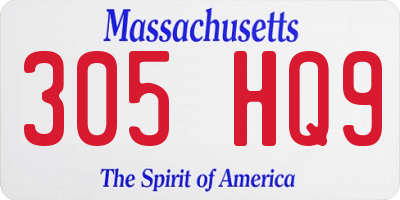 MA license plate 305HQ9